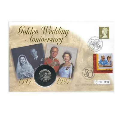 1997 £1 Silver Coin - Golden Wedding Anniversary